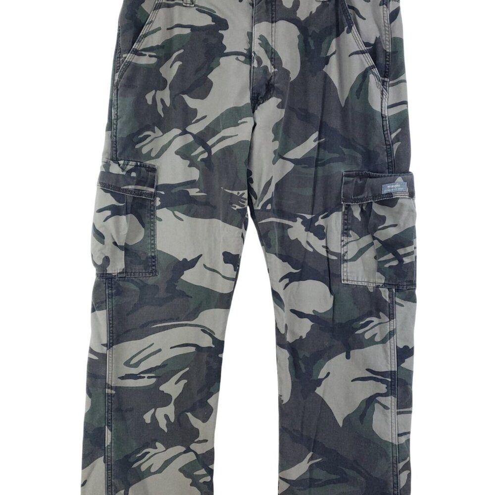 Wrangler Camo Cargo Pants Mens Size 36x30 Relaxed Fit Outdoor Wear